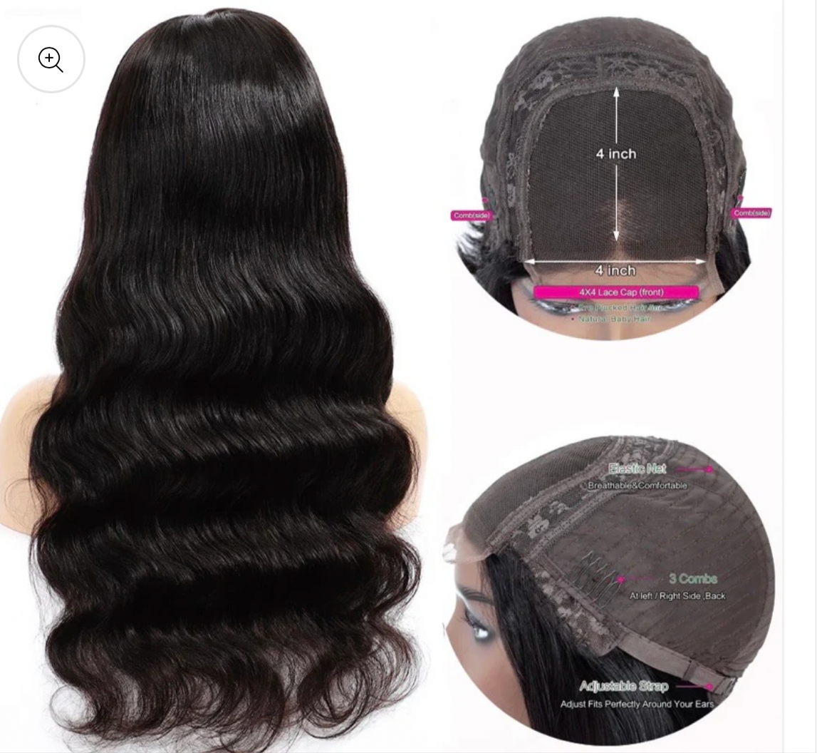 Original virgin hair 4x4 Lace closure wigs